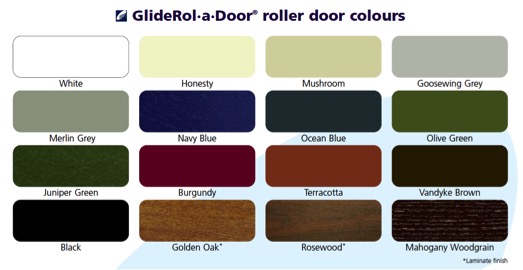 Gliderol roller door colours.